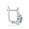 Náušnice strieborné s brúsenými Blue Sky topazy a zirkónmi Ag 925 010645 BT