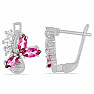 Náušnice strieborné s brúsenými Pink topazy a zirkónmi Ag 925 015728 PT