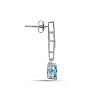 Náušnice strieborné s brúsenými Blue Sky topazy a zirkónmi Ag 925 018125 BT