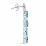 Náušnice strieborné s brúsenými Blue Sky topazy a zirkónmi Ag 925 022211 BT