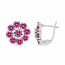 Náušnice strieborné s brúsenými Pink topazy a zirkónmi Ag 925 033706 PT