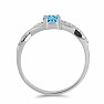 Prsteň strieborný s Blue Sky topazom a zirkónmi Ag 925 012722 BT