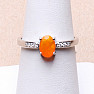 Prsteň strieborný s oranžovým opálom a zirkónmi Ag 925 012812 OROP