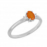 Prsteň strieborný s oranžovým opálom a zirkónmi Ag 925 015001 OROP