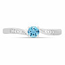 Prsteň strieborný s Blue Sky topazom a zirkónmi Ag 925 015992 BT