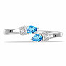 Prsteň strieborný so Swiss Blue topazom a zirkónmi Ag 925 016430 SBT