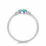 Prsteň strieborný so Swiss Blue topazom a zirkónmi Ag 925 016430 SBT