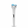 Prsteň strieborný so Swiss Blue topazom a zirkónmi Ag 925 016430 SBT