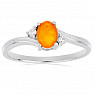 Prsteň strieborný s oranžovým opálom a zirkónmi Ag 925 026295 OROP