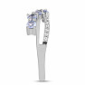 Prsteň strieborný s Blue Sky topazom a zirkónmi Ag 925 026296 BT