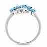 Prsteň strieborný s Blue Sky topazom a zirkónmi Ag 925 026347 BT