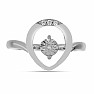 Prsteň strieborný s brúseným tancujúcim diamantom Ag 925 038947 DIA