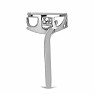 Prsteň strieborný s brúseným tancujúcim diamantom Ag 925 038947 DIA