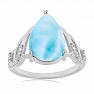 Larimar prsteň striebro Ag 925 VR049758