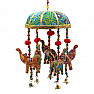 Feng Shui dekorácie závesná 5 slonov so zvončekmi
