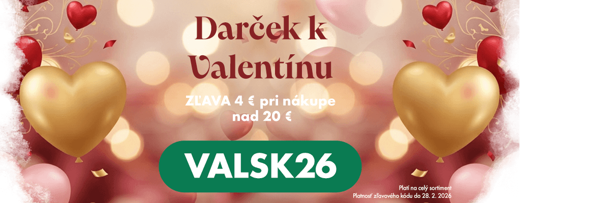 Dnes zľava 4 € s kódom VALSK26 pri nákupe nad 20 €